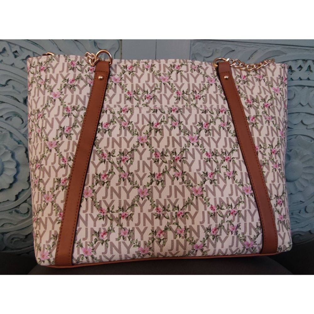 JONES NEW YORK SIGNATURE VINE FLORAL IVORY LISA SATCHEL - Picture 3 of 12